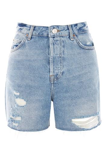 Topshop Tall Bleach Ripped Ashley Shorts