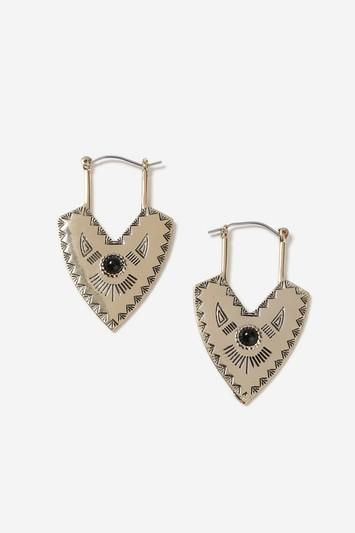 Topshop Engraved Shield Earrings