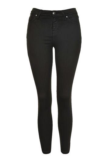 Topshop Petite Black Coated Jamie Jean