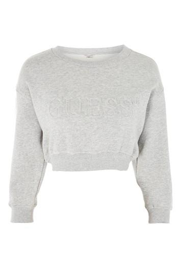 Topshop Embossed Cropped Sweatshirt By Guess Originals