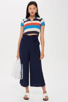 Topshop Tie Side Cropped Wide Leg Trousers