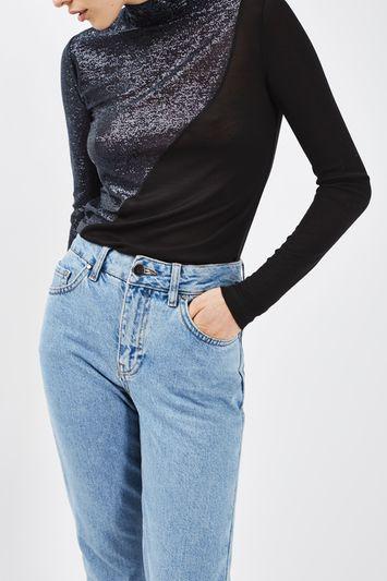 Topshop Swirl Roll Neck Top By Boutique