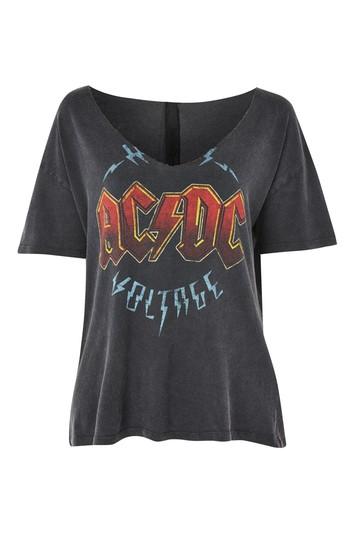 Topshop Acdc Relaxed V Tee