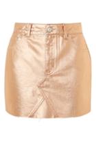 Topshop Moto Rose Gold Metalic Skirt