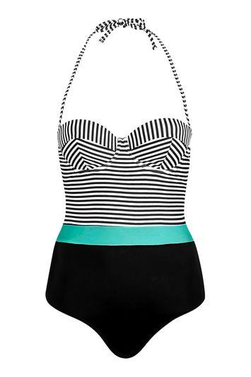 Topshop Stripe Contrast Swimsuit