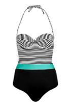 Topshop Stripe Contrast Swimsuit