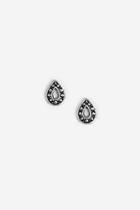Topshop *sterling Silver Tear Etched Earrings