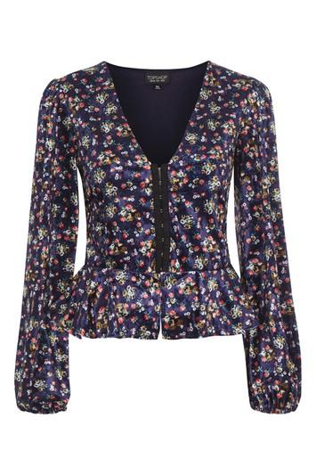 Topshop Tall Floral Print Blouse
