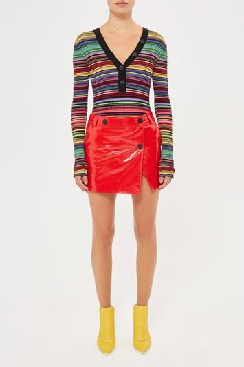 Topshop *heaton Patent Leather Mini Skirt By Unique