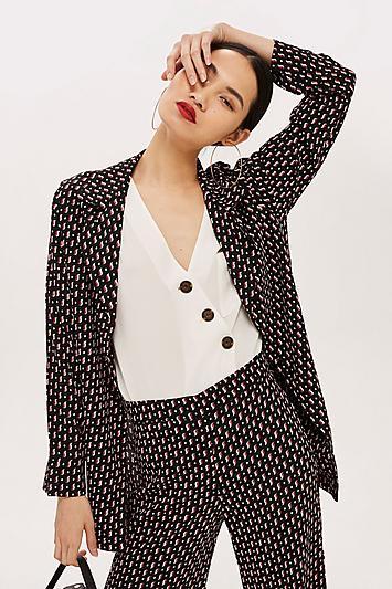 Topshop Printed Blazer By Flynn Skye