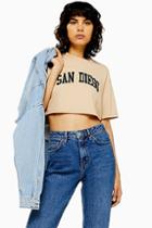 Topshop Stone San Diego Crop T-shirt