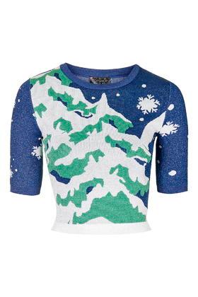 Topshop Winter Scene Top