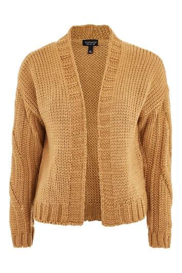 Topshop Plait Sleeve Cardigan