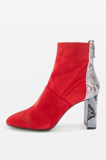 Topshop Hunk Setback Snake-effect Boots