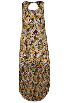 Topshop Pineapple Scoop Back Maxi Dress