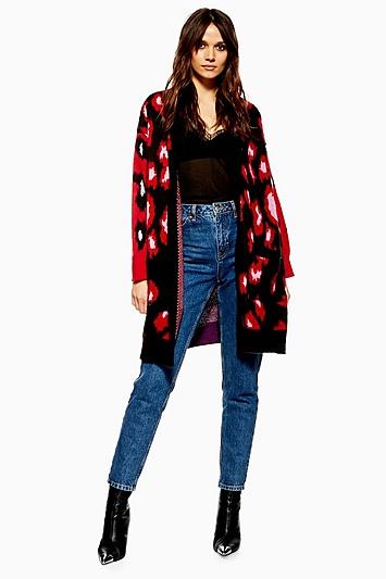 Topshop Leopard Print Mix Cardigan