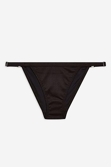 Topshop High Leg Ribbed Bikini Bottoms
