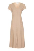 Topshop *lockdown Nude Chiffon Maxi Dress With Front Buttons By Wydlr