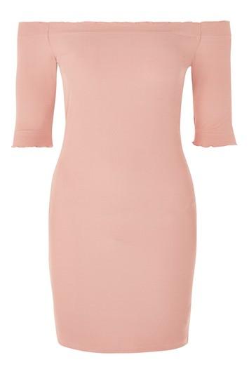 Topshop Frill Bardot Short Sleeve Dress