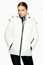Topshop *white Hooded Jacket By Topshop Sno