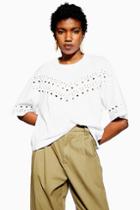 Topshop Broderie Boxy T-shirt