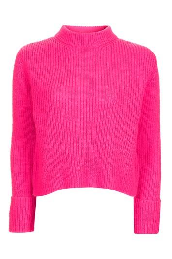 Topshop Petite Lofty Turnback Jumper