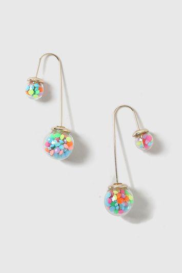 Topshop String Shaker Front And Back Earrings