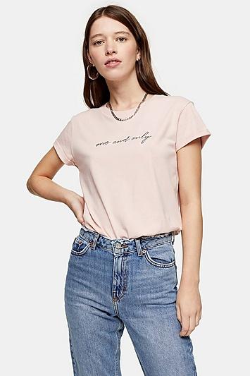 Topshop Pink One And Only T-shirt