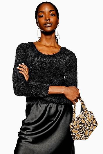 Topshop Fluffy Crop Sweater