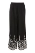 Topshop Petite Embroidered Wide Leg Trousers