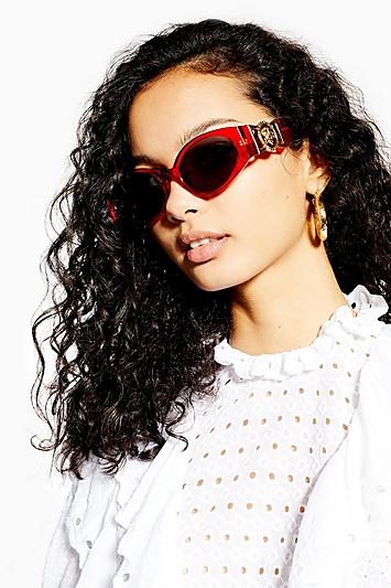 Topshop Petrie Hardware Oval Sunglasses