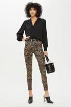 Topshop Leopard Print Satin Jamie Jeans