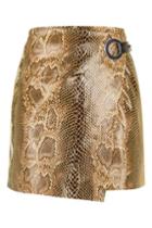 Topshop Snake Eyelet Leather Skirt