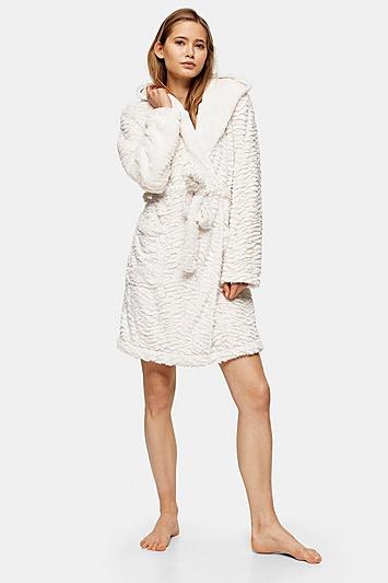 Topshop Oatmeal Tiger Textured Dressing Gown