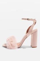 Topshop Maison Faux Fur Block Heel Sandals