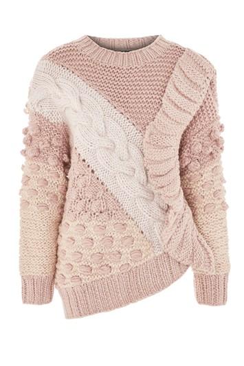 Topshop Handknit Multi Stitch Jumper