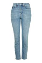 Topshop Moto Mid Blue Straight Jeans