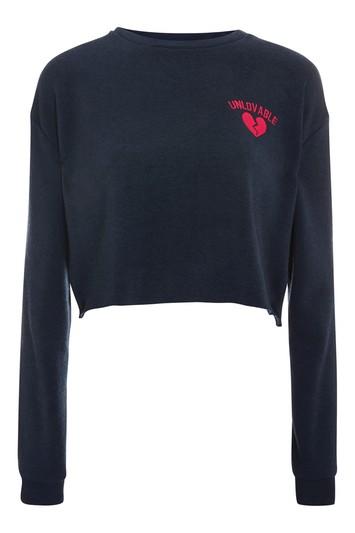 Topshop Unloveable Motif Sweatshirt