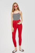 Topshop Petite Red Jamie Jeans