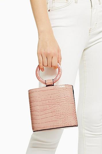 Topshop Gaze Pink Crocodile Grab Bag