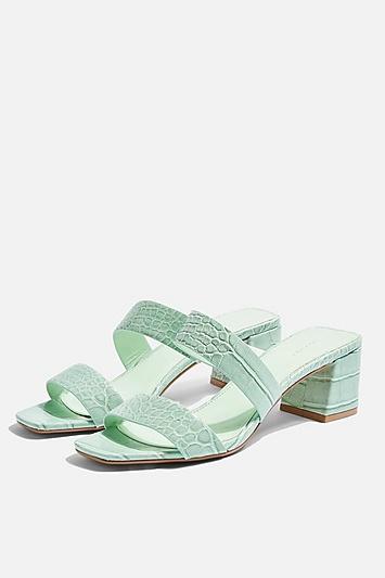 Topshop Darla Mint Strap Mules