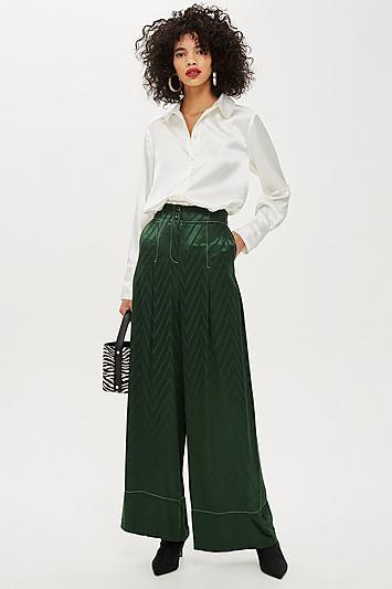 Topshop Chevron Contrast Stitch Trousers
