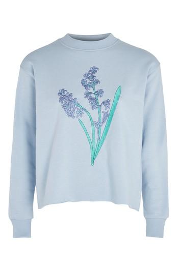 Topshop Bluebell Embroidered Sweatshirt By Tee & Cake