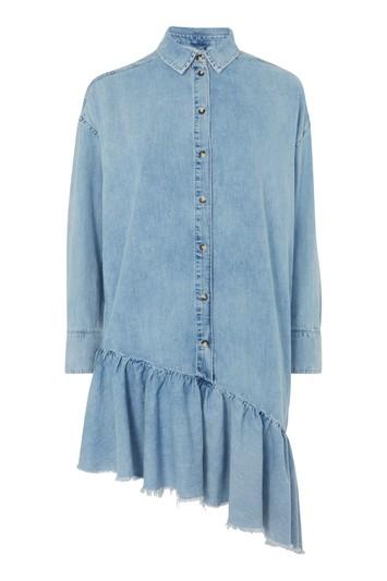 Topshop Moto Frill Asymmetric Dress