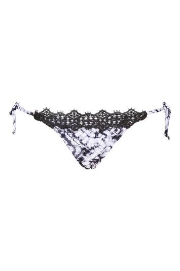 Topshop Tie Dye Crochet Tie Side Bikini Bottoms