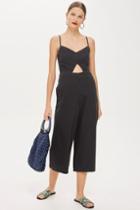 Topshop Denim Cut Out Jumpsuit