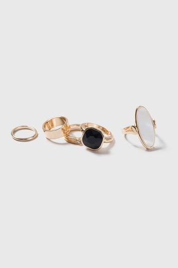 Topshop Clean Stone Band Ring Pack