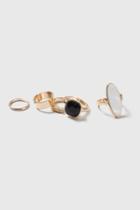 Topshop Clean Stone Band Ring Pack