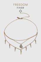 Topshop Fine Chain Gold Look Multi Row Choker Necklace