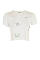 Topshop Embroidered Scribble T-shirt